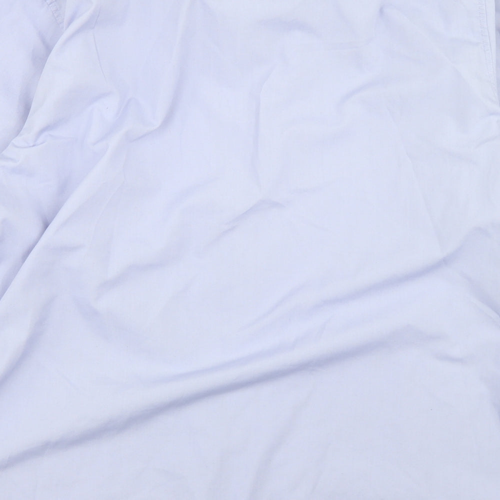 Topman Mens Blue  Polyester  Dress Shirt Size L Collared Button