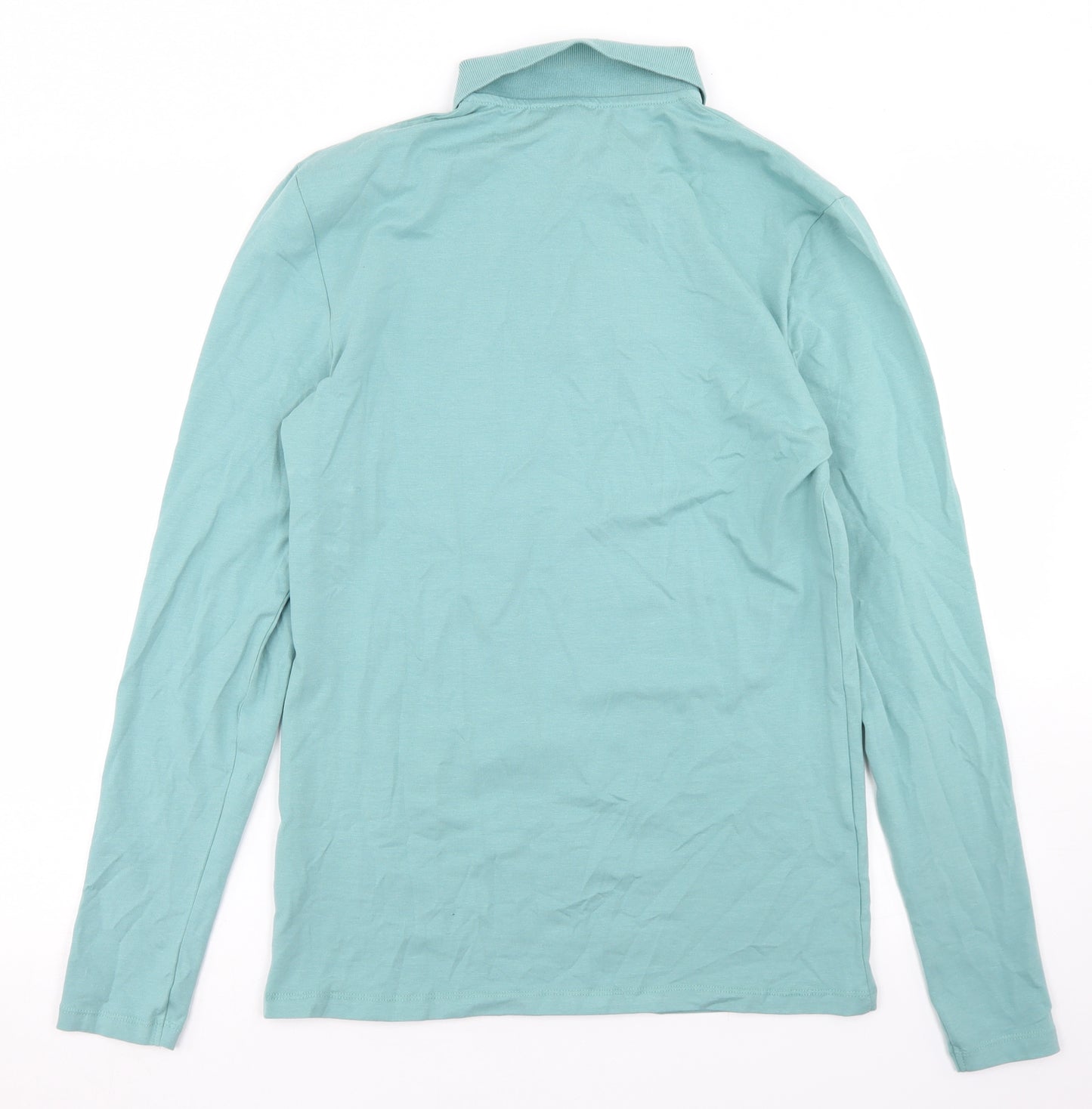 ASOS Mens Blue  Cotton  Polo Size L Collared Button