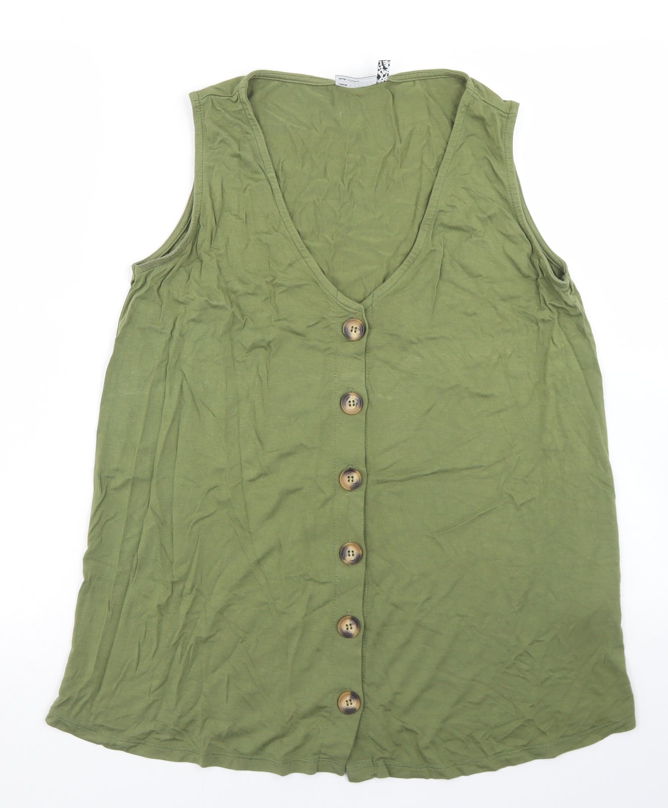 ASOS Womens Green  Viscose Basic Tank Size 6 V-Neck