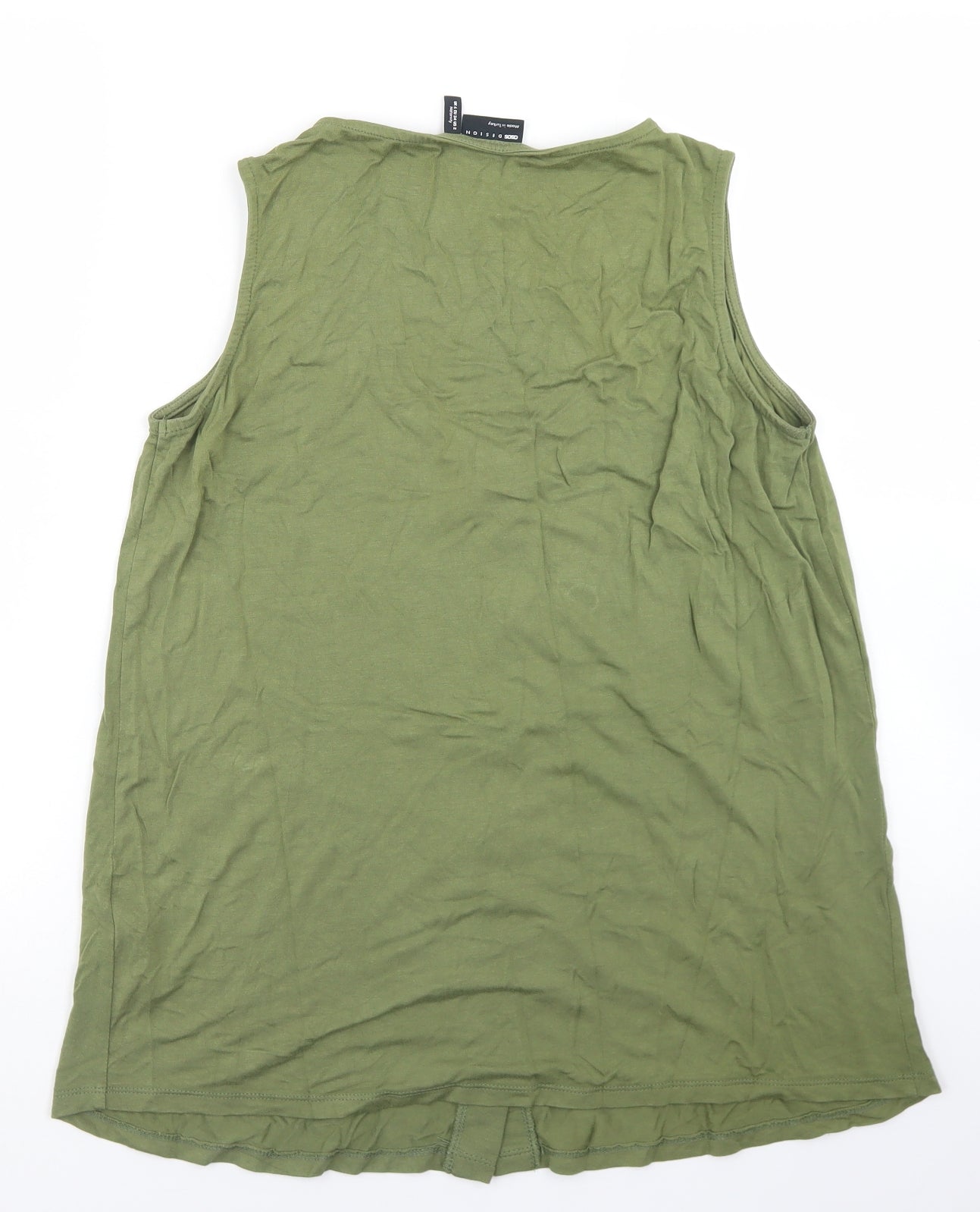 ASOS Womens Green  Viscose Basic Tank Size 6 V-Neck