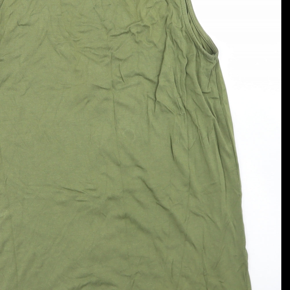 ASOS Womens Green  Viscose Basic Tank Size 6 V-Neck