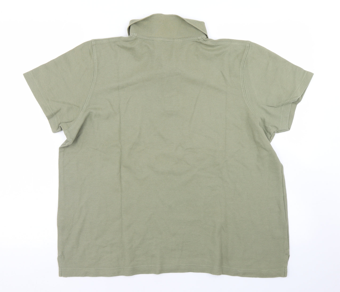 Jumper Mens Green  Cotton  Polo Size L Collared Button