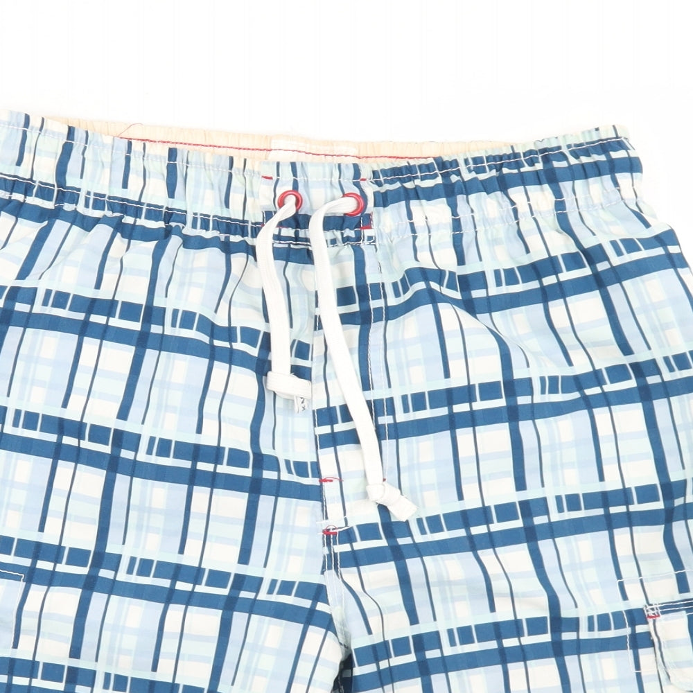 Kangol Mens Blue Geometric Polyester Athletic Shorts Size M L8 in Regular Drawstring - Board Shorts