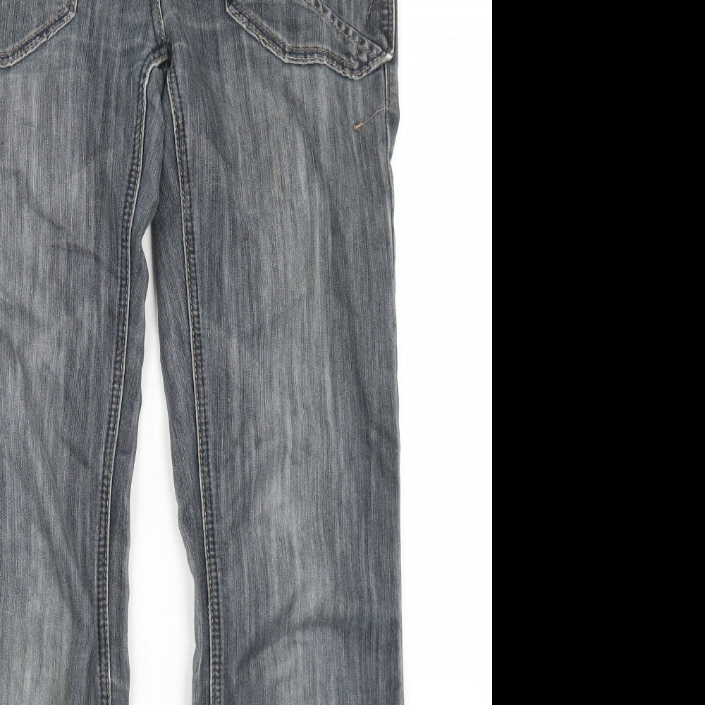 NEXT Womens Blue  Cotton Boyfriend Jeans Size 8 L31 in Regular Button