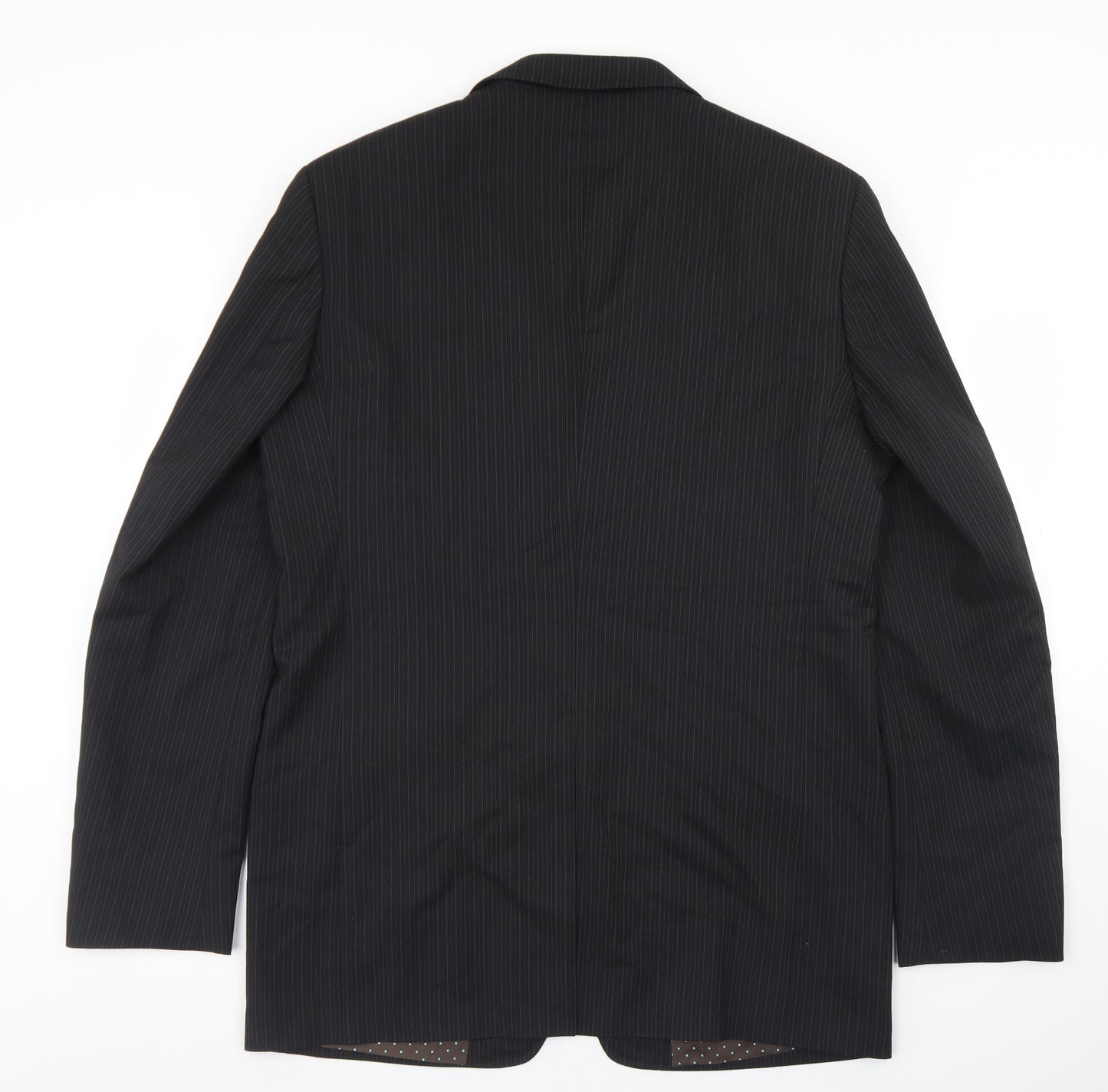 River Island Mens Black Striped Wool Jacket Blazer Size 38