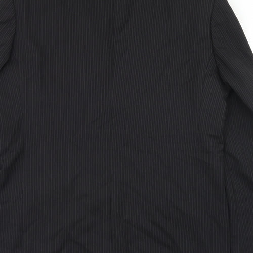 River Island Mens Black Striped Wool Jacket Blazer Size 38