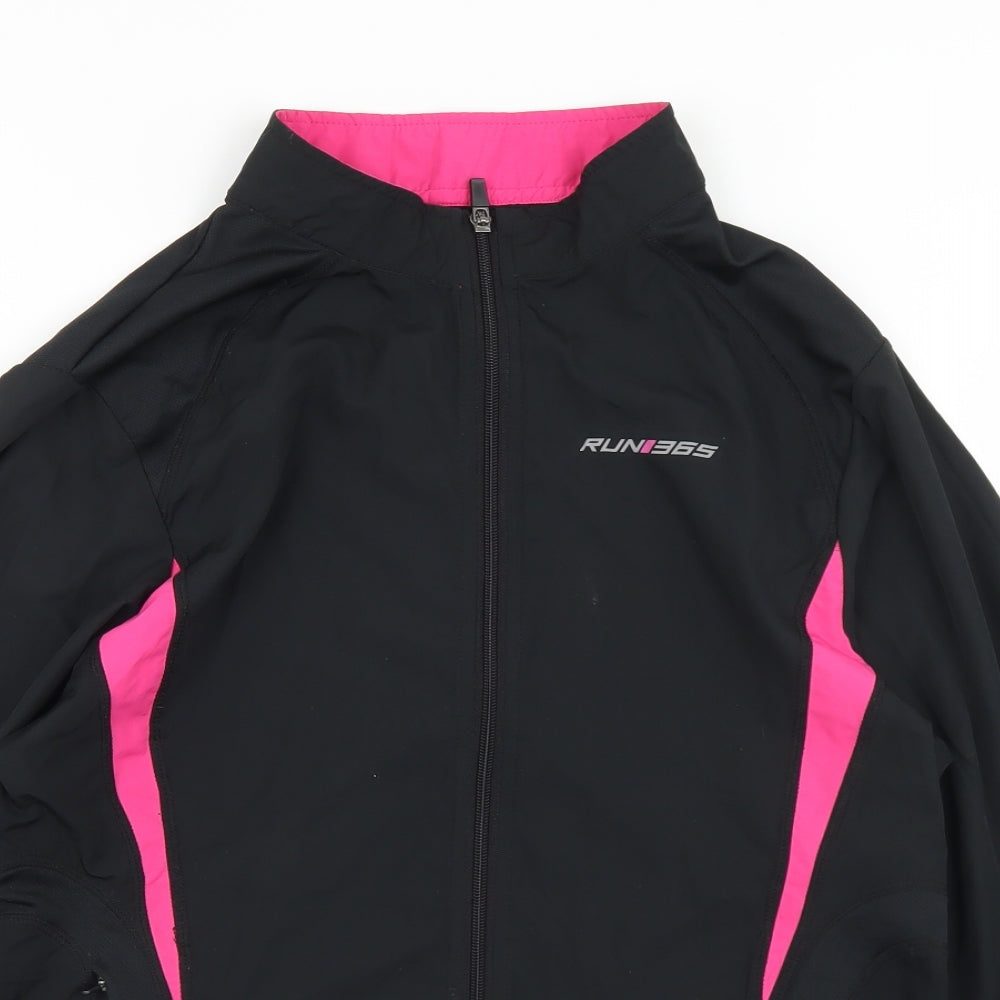 Run 365 Womens Black   Windbreaker Jacket Size 12  Zip