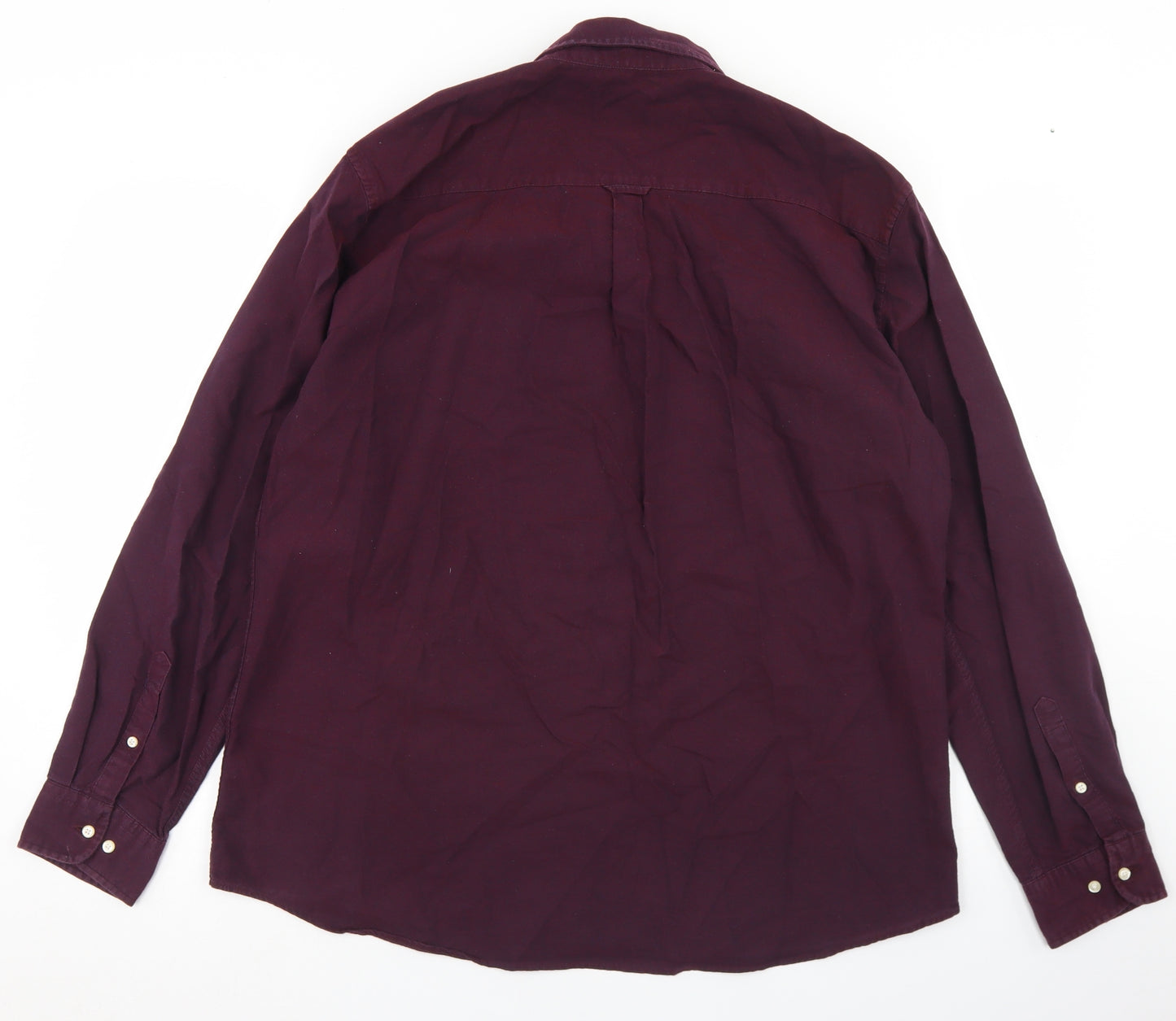 F&F Mens Purple  Cotton  Button-Up Size XL Collared Button