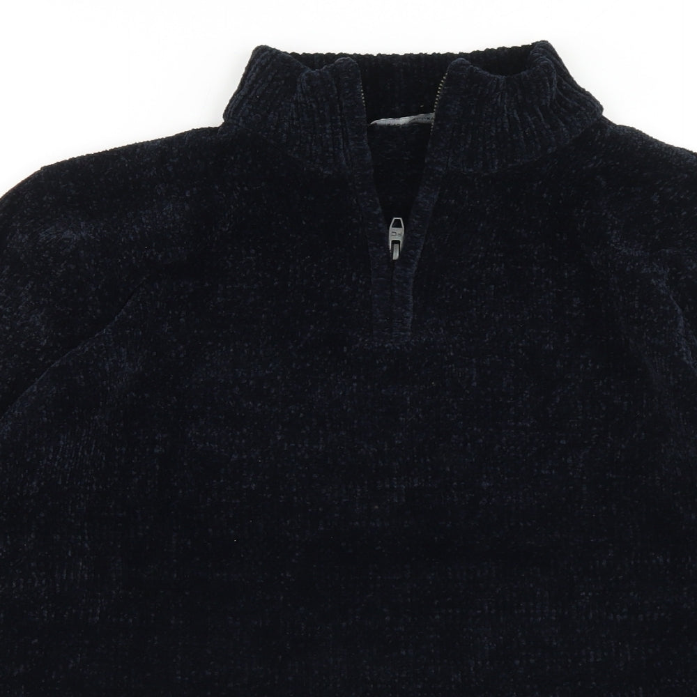 French Connection Mens Blue  Polyester Pullover Sweatshirt Size XL   - Velour