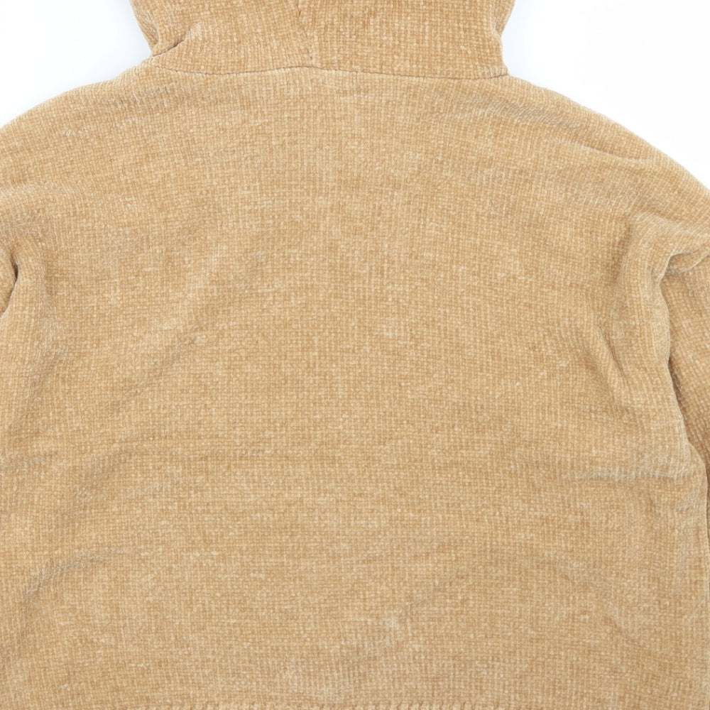 Primark Womens Beige  Polyester Pullover Hoodie Size 14   - Velour
