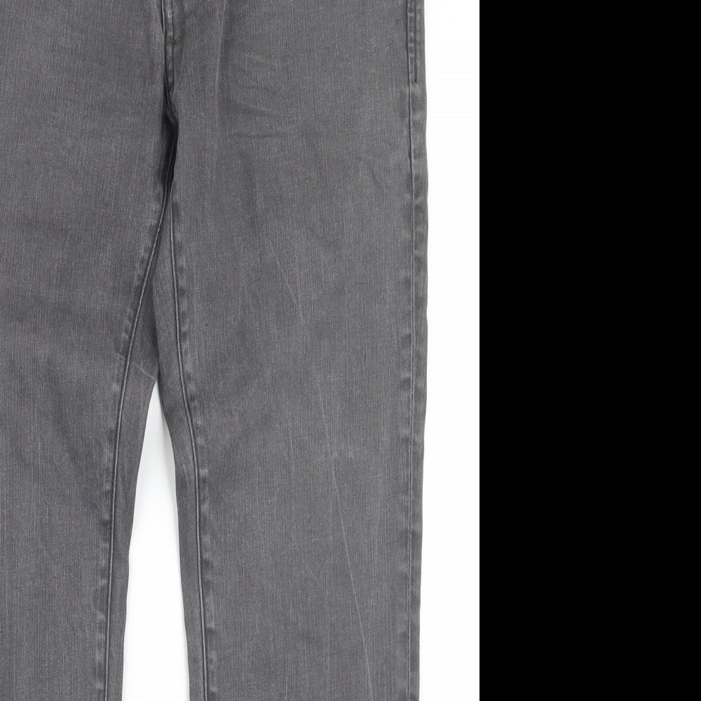 NEXT Mens Grey  Cotton Straight Jeans Size 34 in L30 in Regular Button