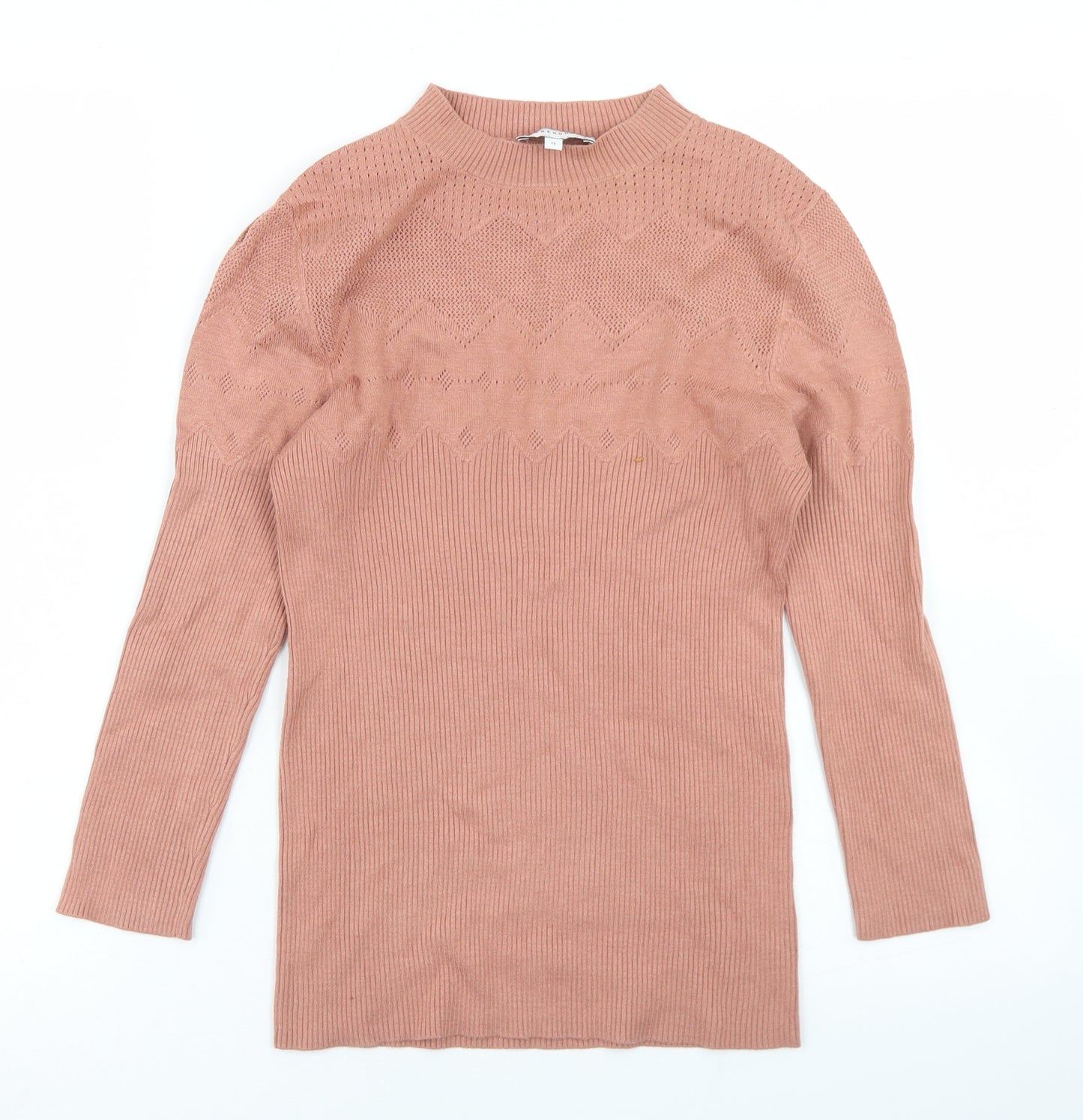 Warehouse Womens Pink Crew Neck  Viscose Pullover Jumper Size 12