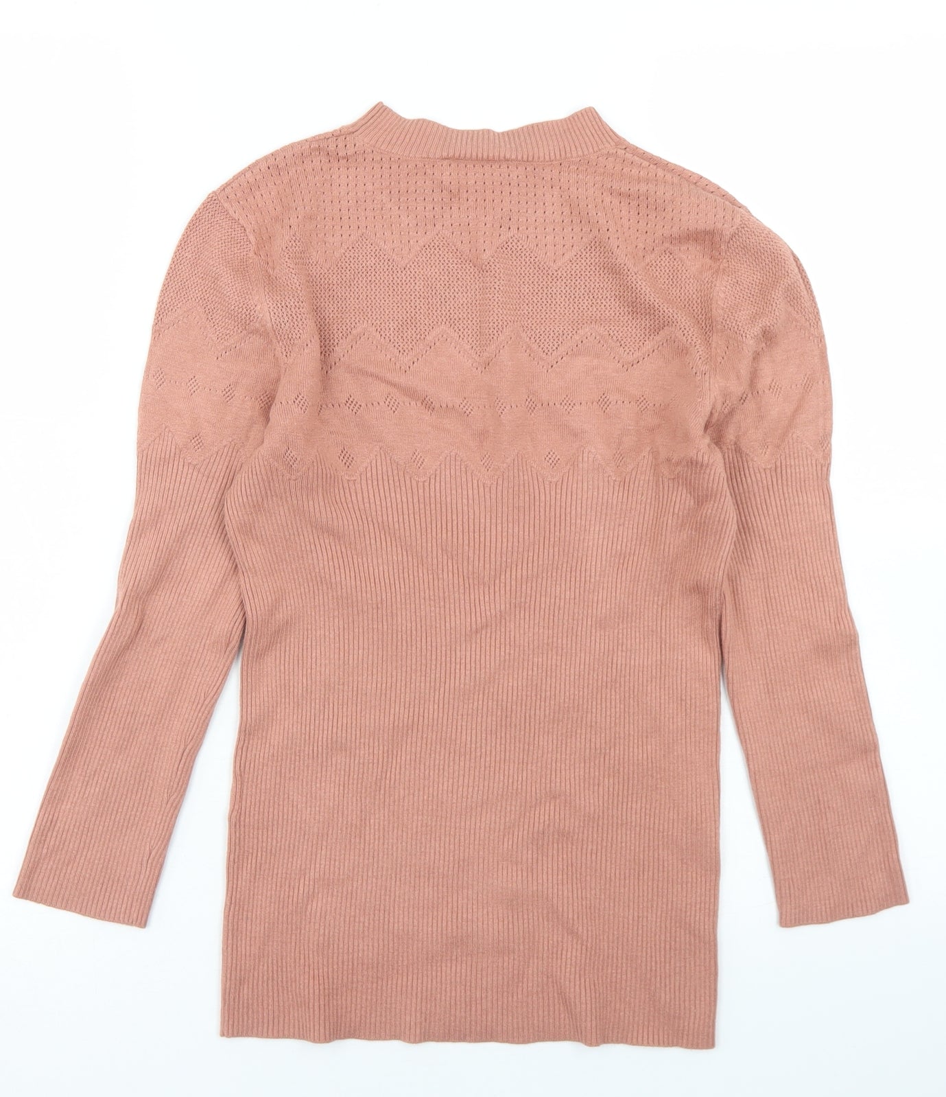 Warehouse Womens Pink Crew Neck  Viscose Pullover Jumper Size 12