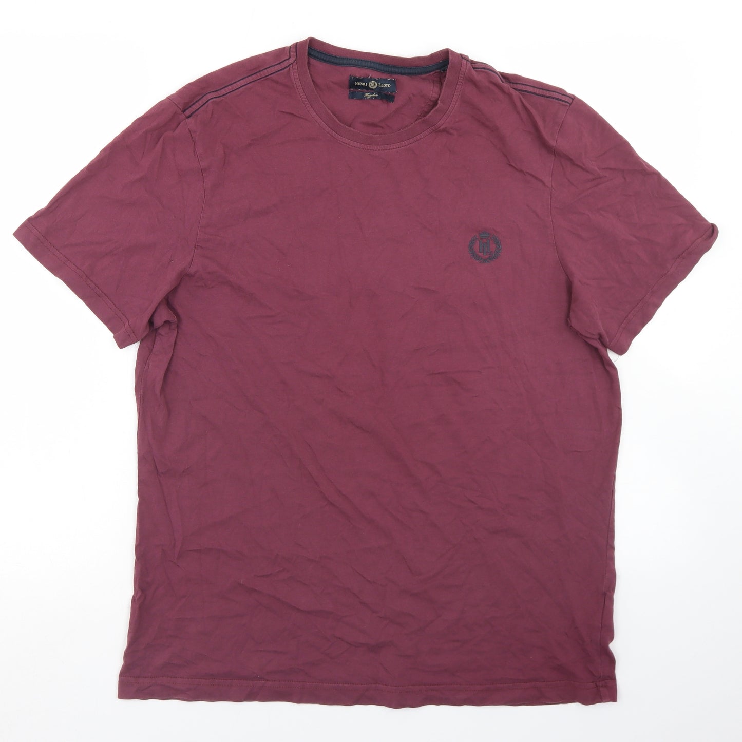 Henri Lloyd Mens Purple  Cotton  T-Shirt Size XL Crew Neck