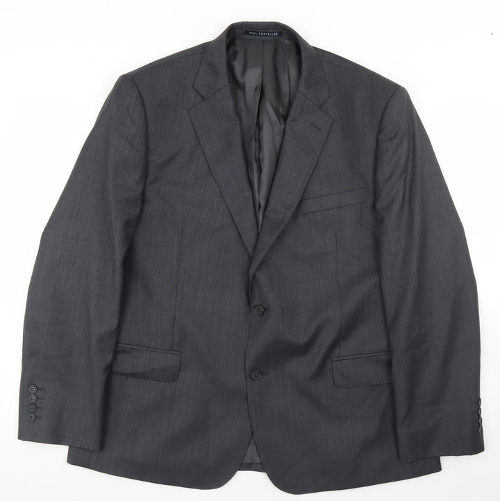 Paul Costelloe Mens Grey Wool Jacket Blazer Size 44