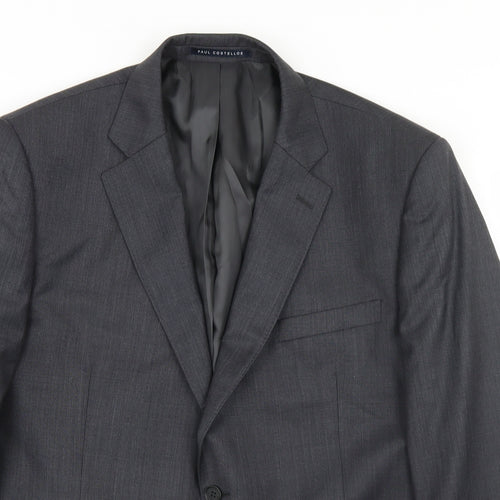 Paul Costelloe Mens Grey  Wool Jacket Blazer Size 44