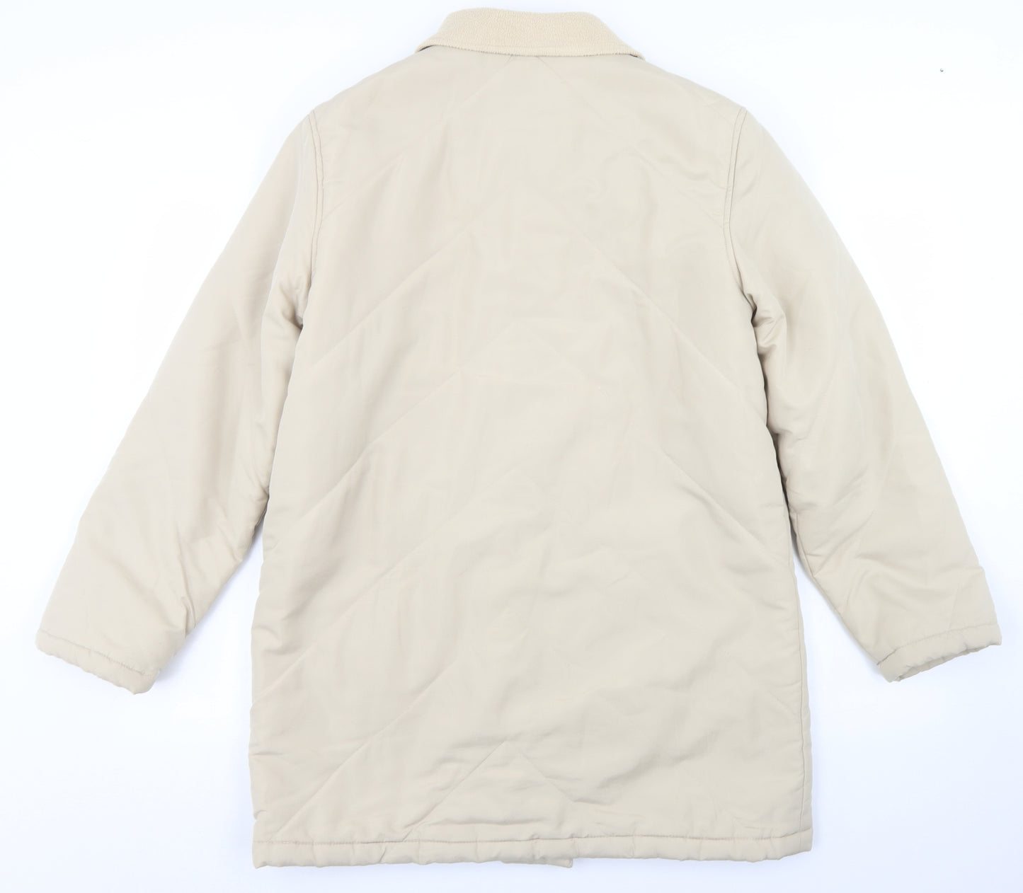 VS Collection Womens Beige   Quilted Coat Size 14  Button