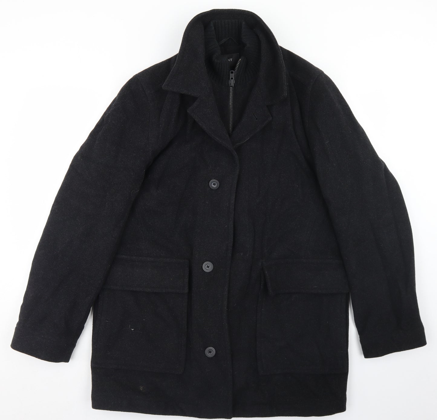 NEXT Mens Grey   Overcoat Coat Size S  Zip
