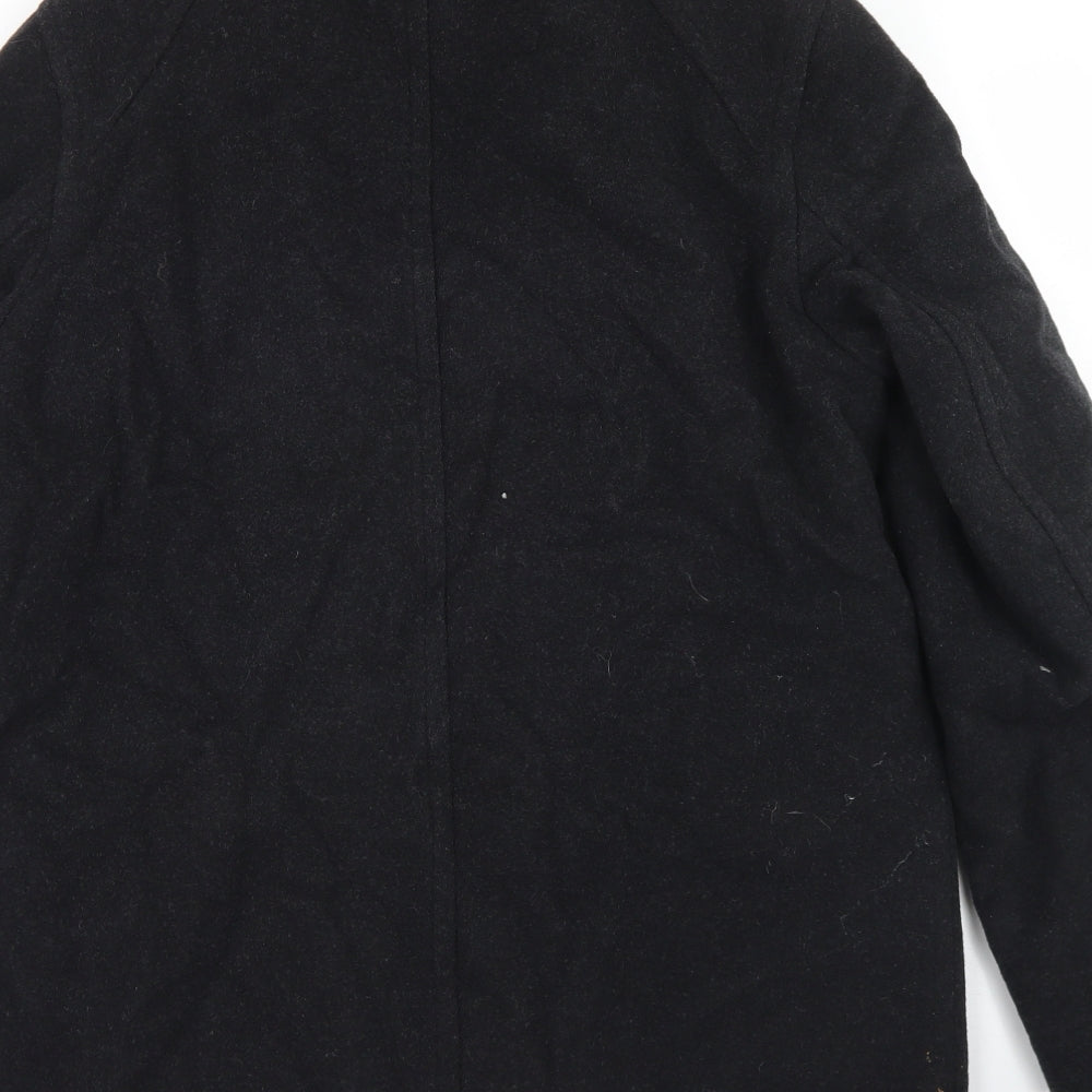 NEXT Mens Grey   Overcoat Coat Size S  Zip