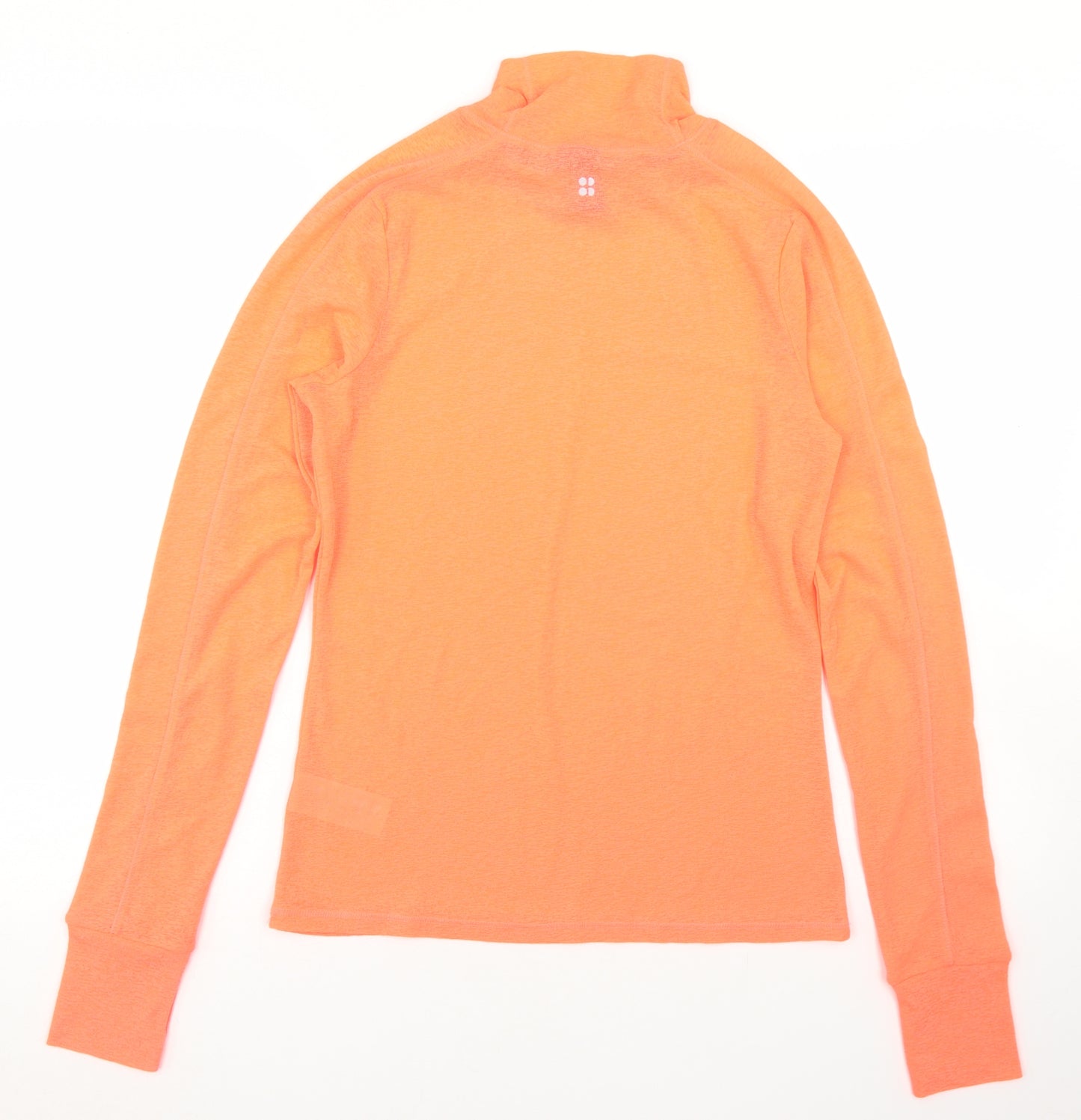 Sweaty Betty Womens Orange  Polyester Pullover T-Shirt Size M High Neck