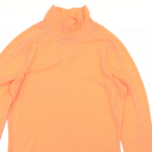 Sweaty Betty Womens Orange  Polyester Pullover T-Shirt Size M High Neck