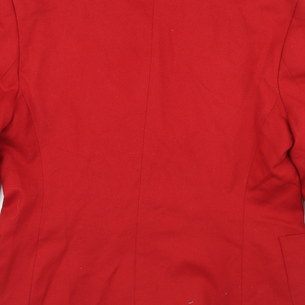 Gallery Womens Red  Wool Jacket Blazer Size 14