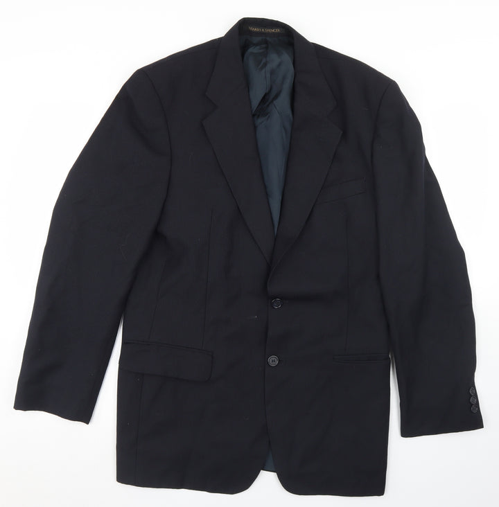 Marks and Spencer Mens Black  Polyester Jacket Blazer Size 38