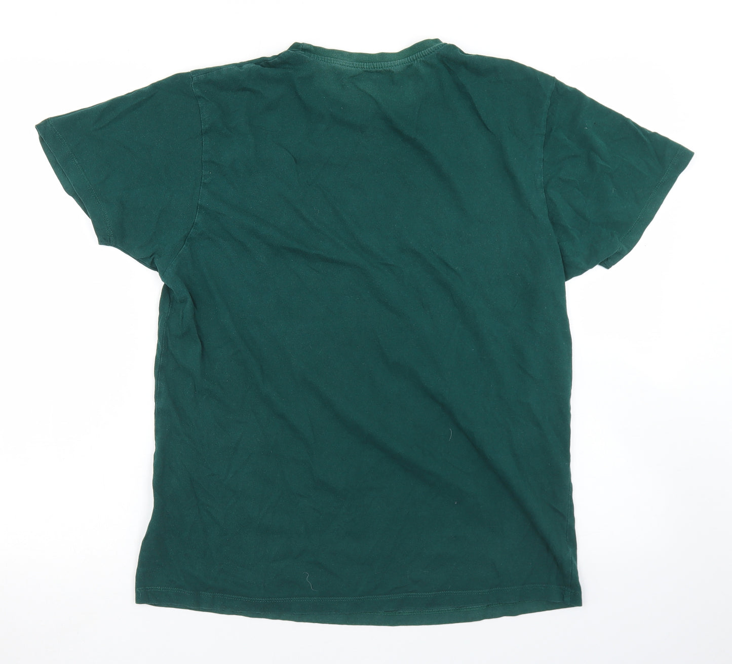 Primark Womens Green  Cotton Basic T-Shirt Size M Crew Neck - Track & Field