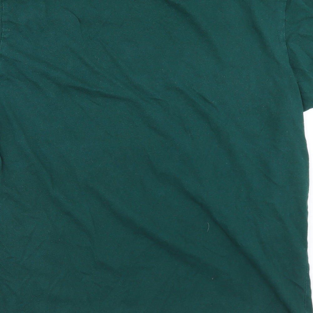 Primark Womens Green  Cotton Basic T-Shirt Size M Crew Neck - Track & Field