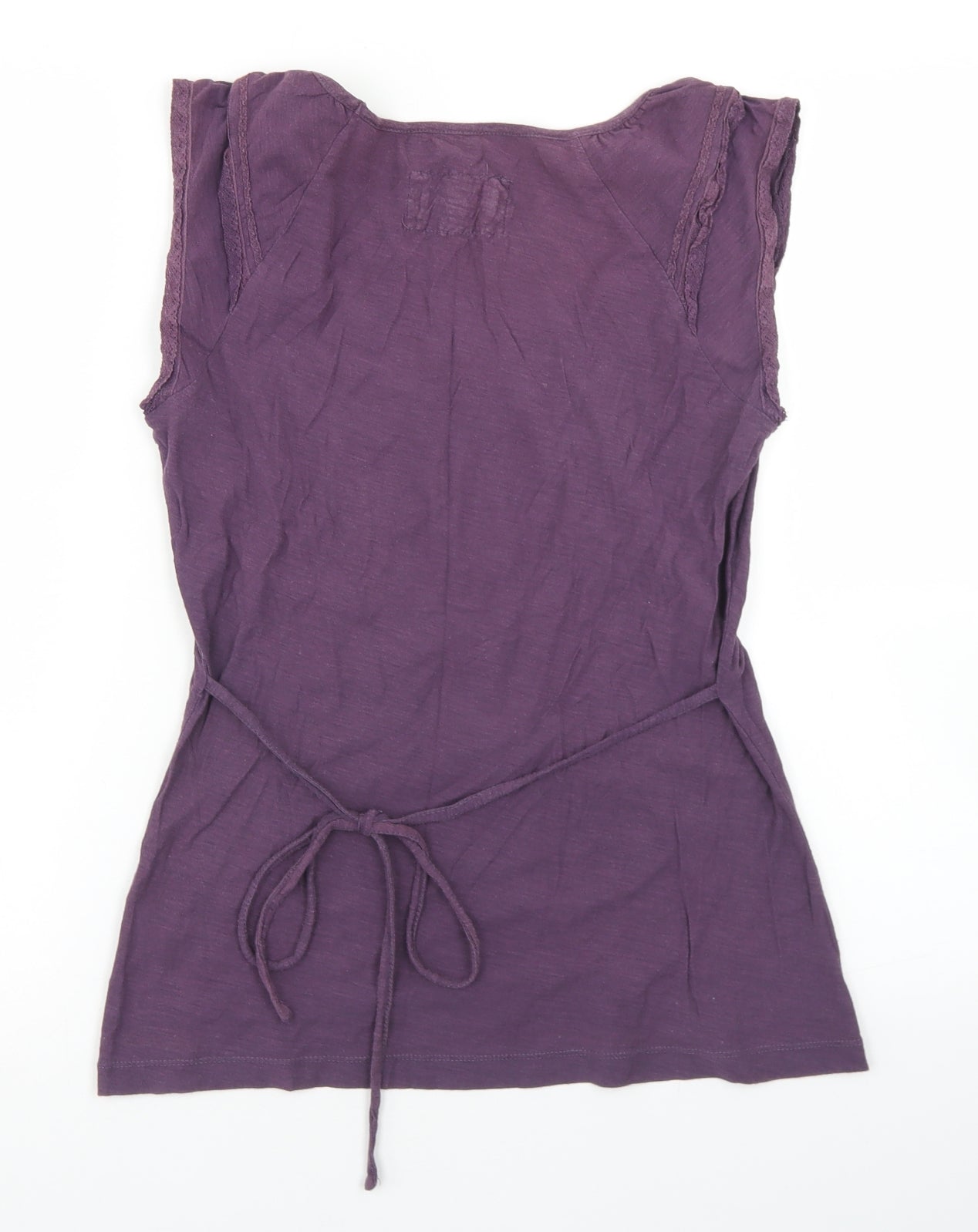 Debenhams Womens Purple  Cotton Basic T-Shirt Size 12 Round Neck