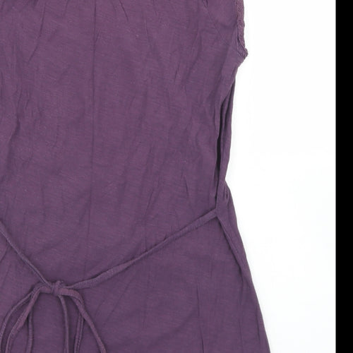 Debenhams Womens Purple  Cotton Basic T-Shirt Size 12 Round Neck