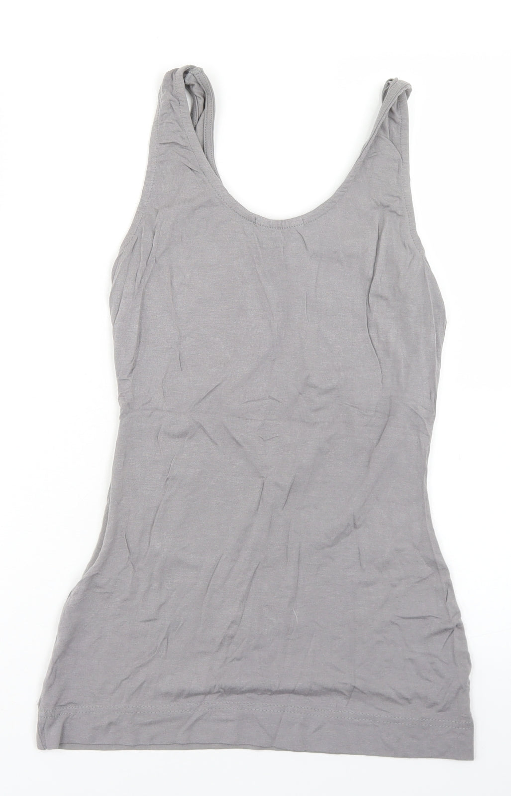Jane Norman Womens Grey  Viscose Basic Tank Size 10 Round Neck - Rock and Roll Barbie