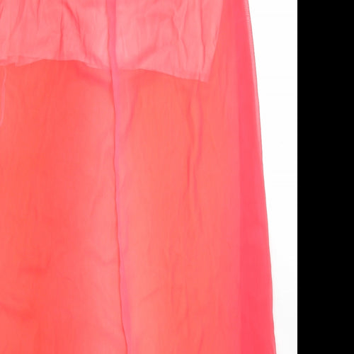 Boohoo Womens Orange  Polyester Maxi Skirt Size 12