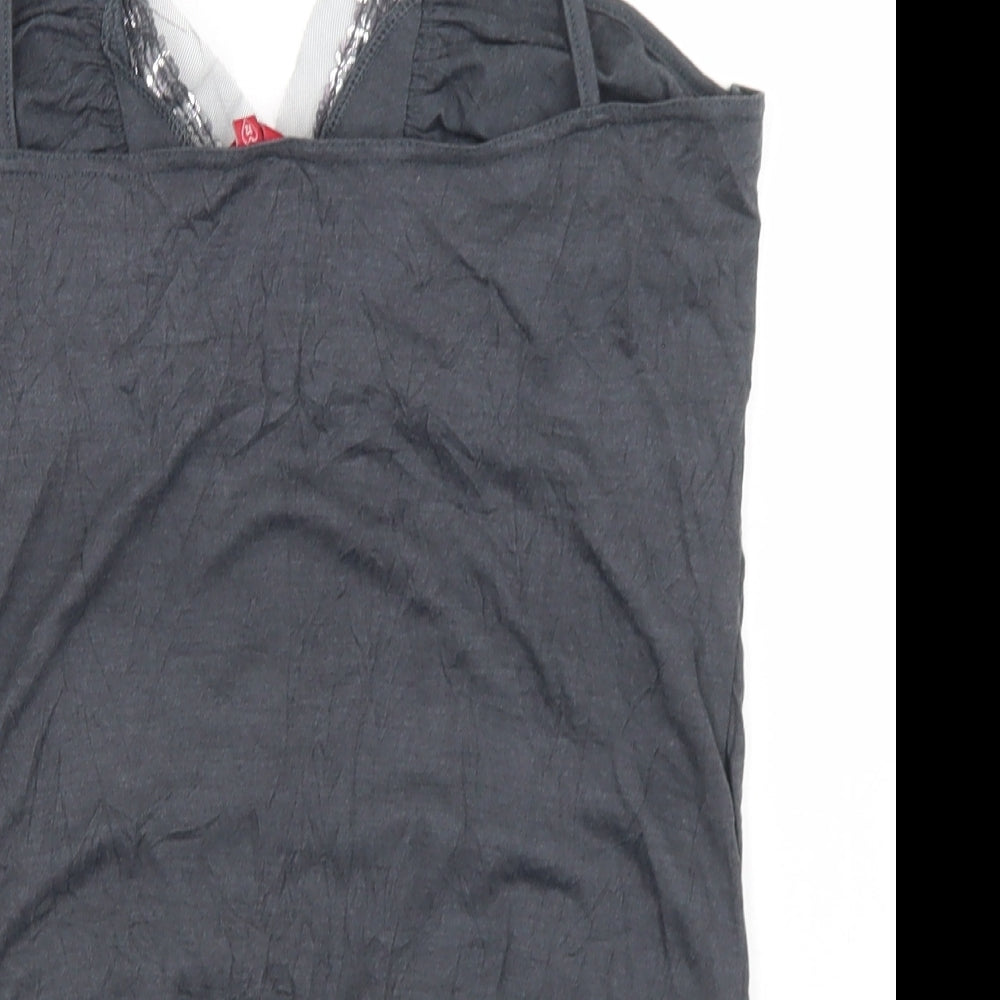 Hoi Polloi Womens Grey  Polyester Camisole T-Shirt Size 12 Round Neck