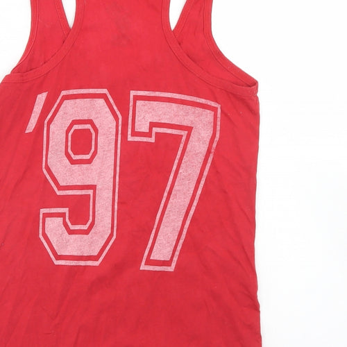 Hardwood Classics Womens Red  Cotton Basic Tank Size S Round Neck - Miami Heat