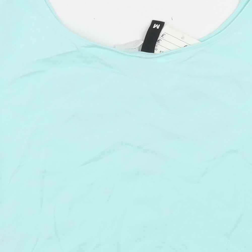 Divided Womens Blue  Cotton Cropped T-Shirt Size M Round Neck - Pretty Daisy