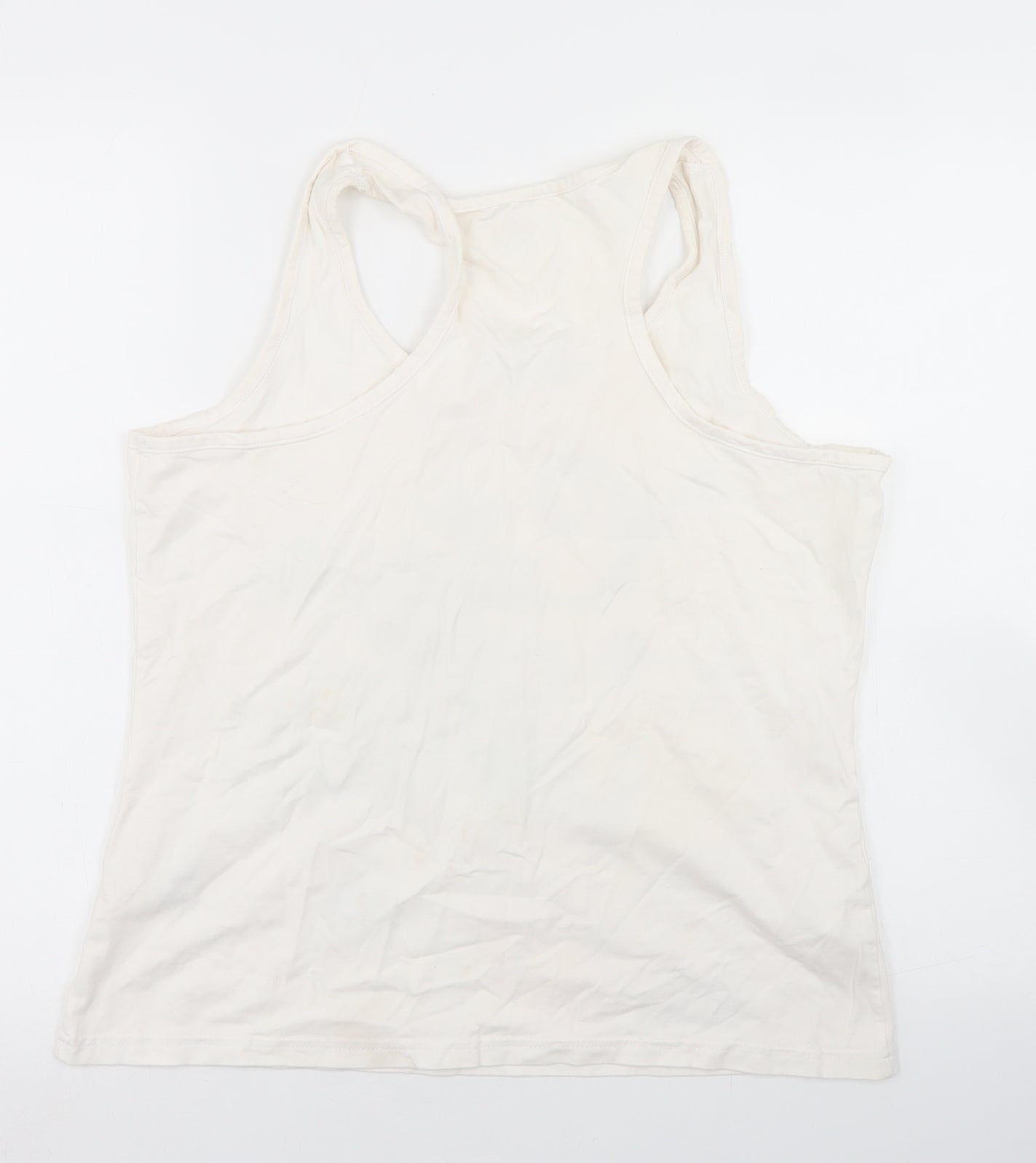 George Womens White  Cotton Basic Tank Size 16 Scoop Neck - Tweety Pie