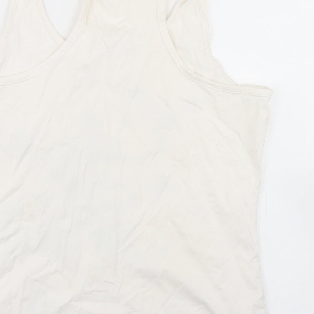George Womens White  Cotton Basic Tank Size 16 Scoop Neck - Tweety Pie