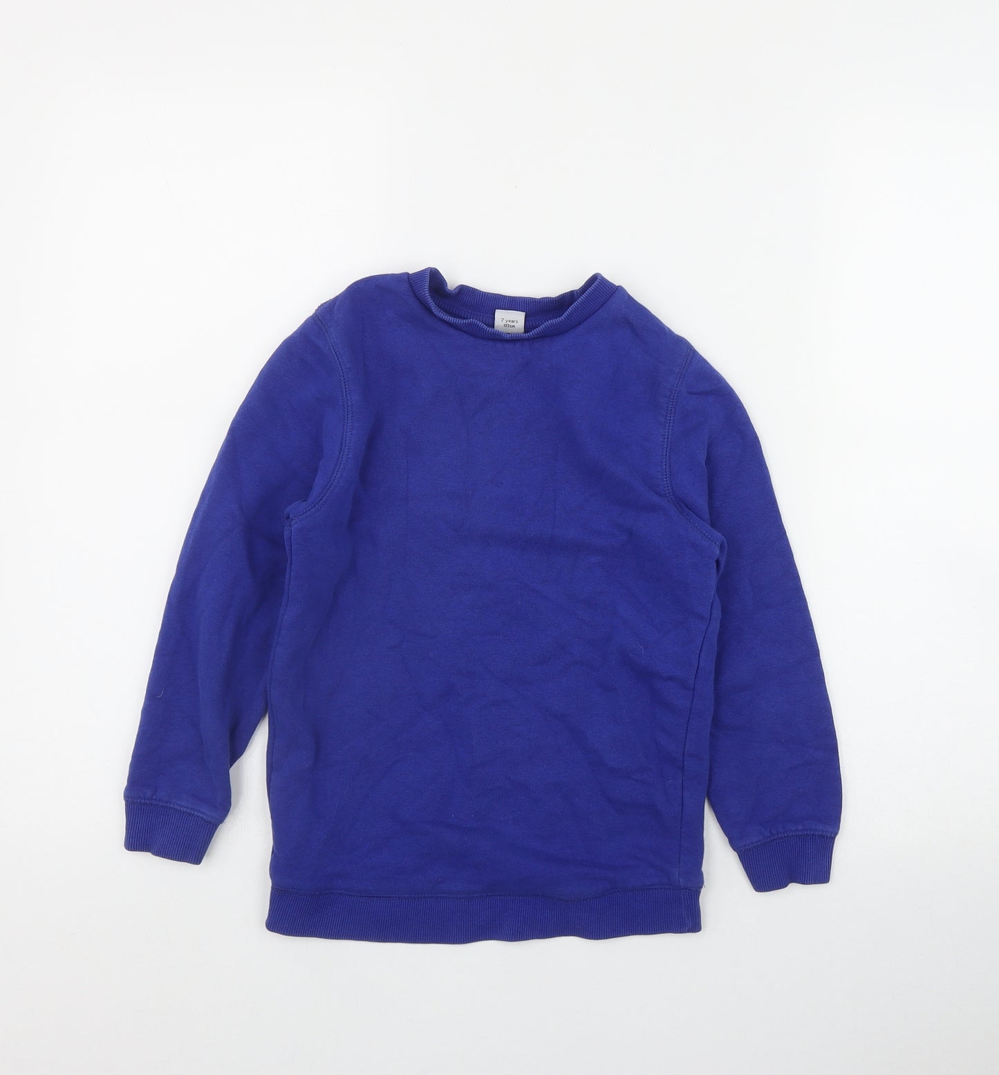 TU Boys Blue  Cotton Pullover Sweatshirt Size 7 Years  Pullover