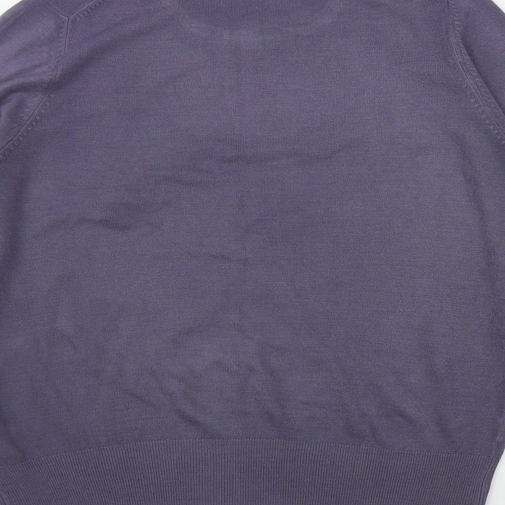 Marks and Spencer Womens Purple Round Neck  Acrylic Pullover Jumper Size 14