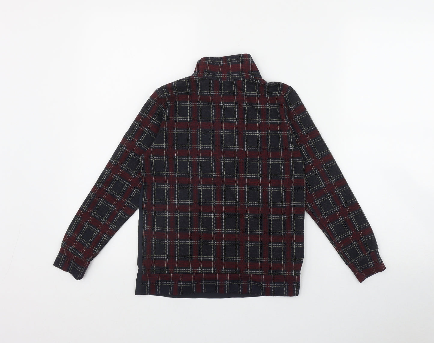 River Island Boys Red Plaid Polyester Pullover Sweatshirt Size 7-8 Years  Zip - 'Prolific'
