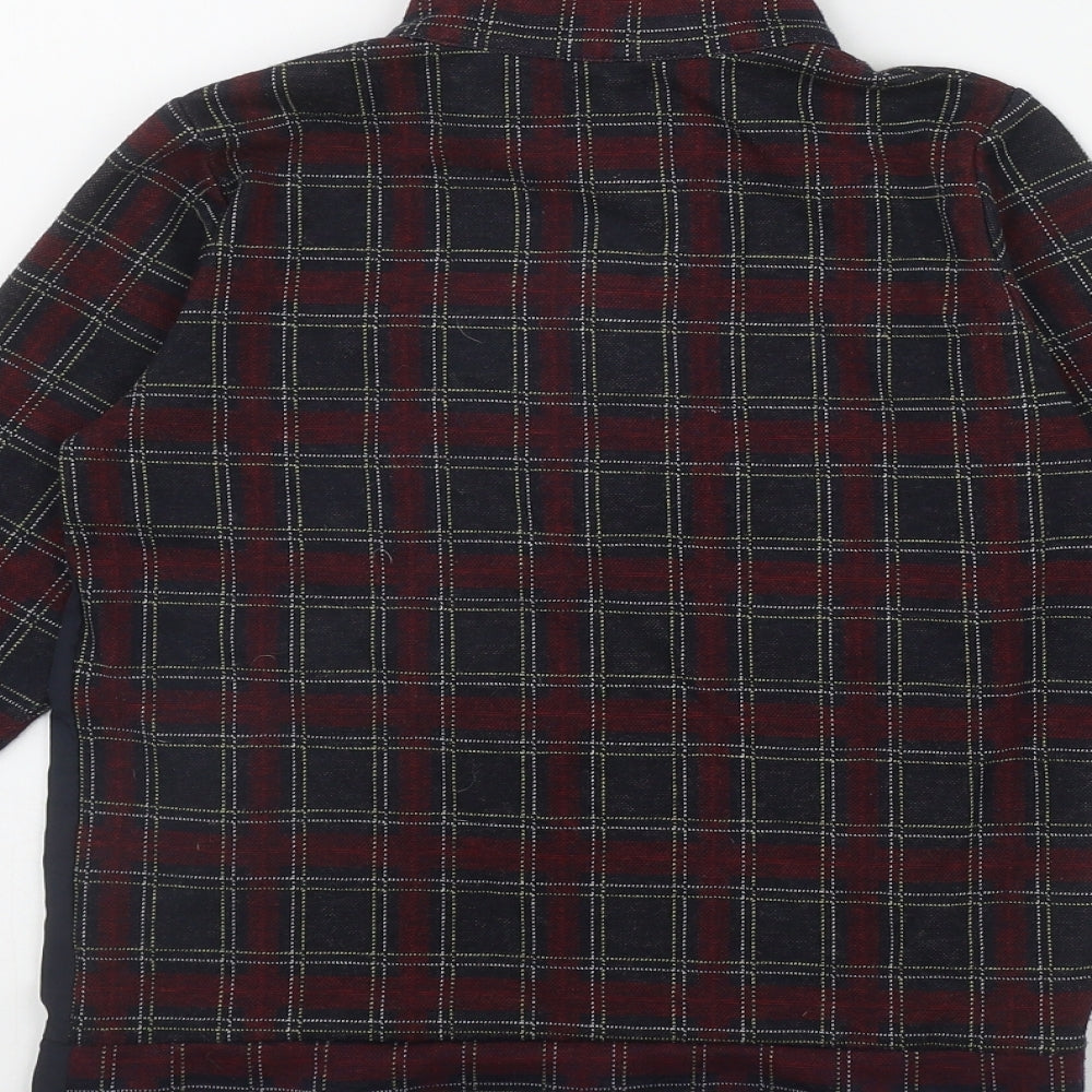 River Island Boys Red Plaid Polyester Pullover Sweatshirt Size 7-8 Years  Zip - 'Prolific'