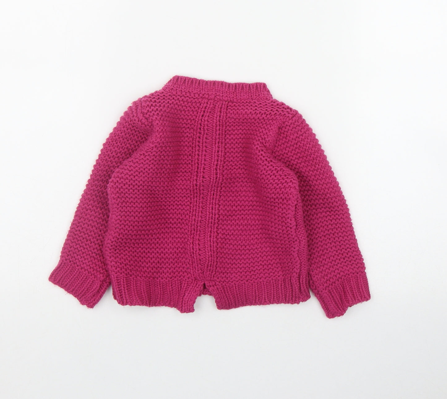 Nutmeg Girls Pink  Acrylic Cardigan Jumper Size 9-12 Months  Button