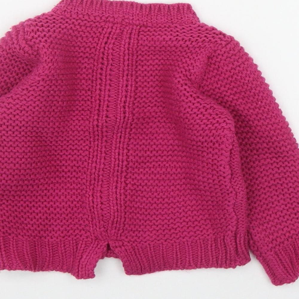 Nutmeg Girls Pink  Acrylic Cardigan Jumper Size 9-12 Months  Button