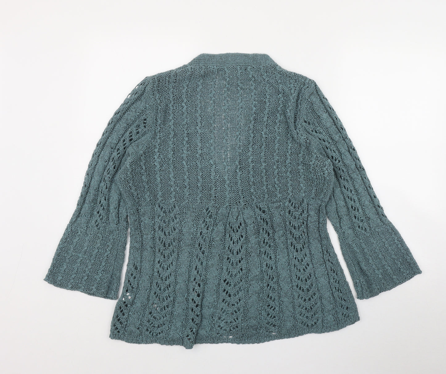 George Womens Blue V-Neck  Acrylic Cardigan Jumper Size 14