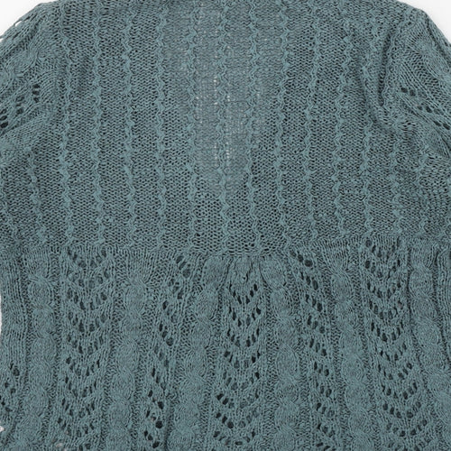 George Womens Blue V-Neck  Acrylic Cardigan Jumper Size 14