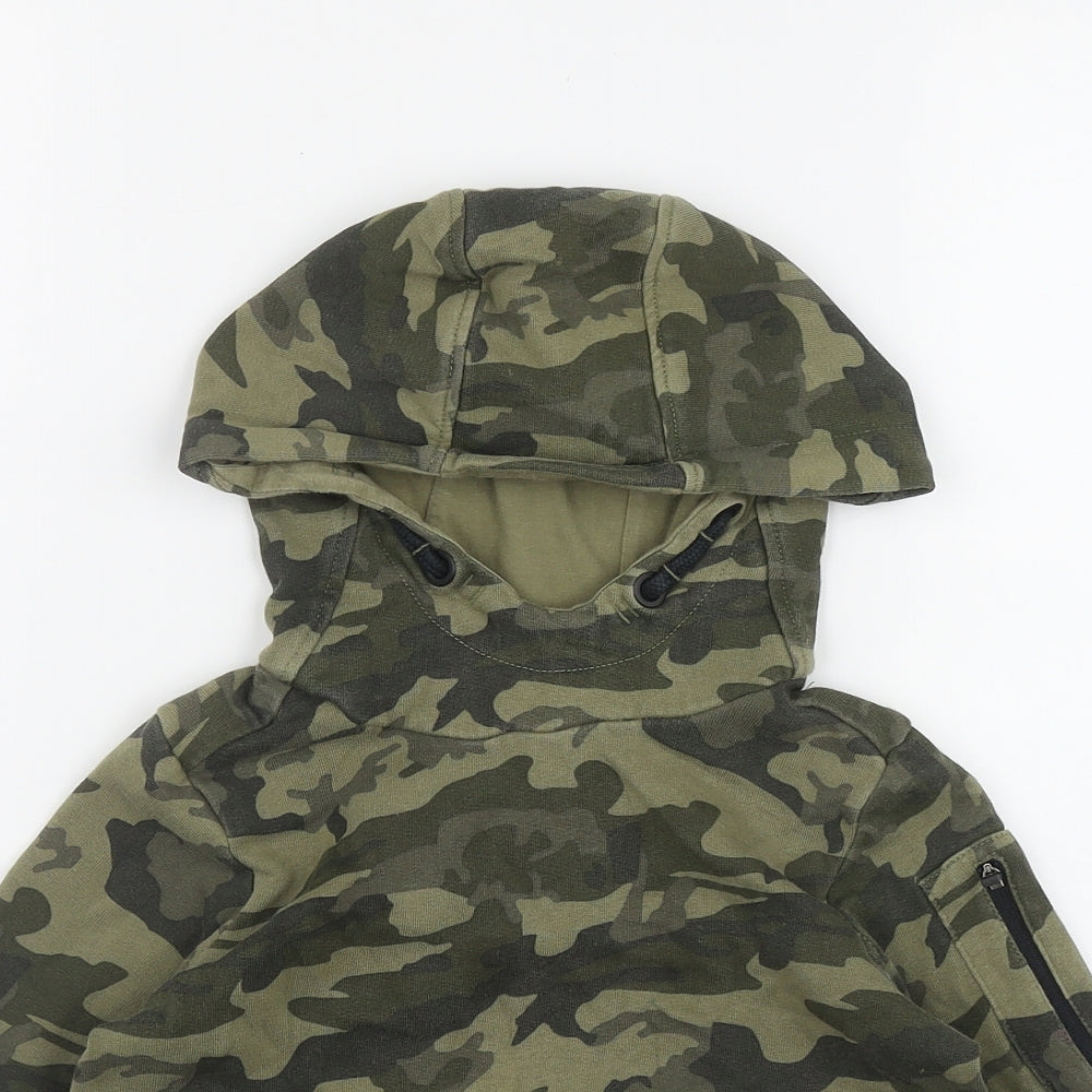 Nutmeg Boys Green Camouflage Cotton Pullover Hoodie Size 4-5 Years  Pullover