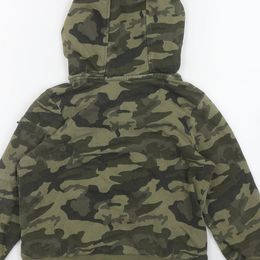 Nutmeg Boys Green Camouflage Cotton Pullover Hoodie Size 4-5 Years  Pullover