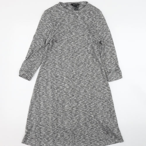 New Look Womens Grey  Polyester Jumper Dress  Size 6  Round Neck Pullover