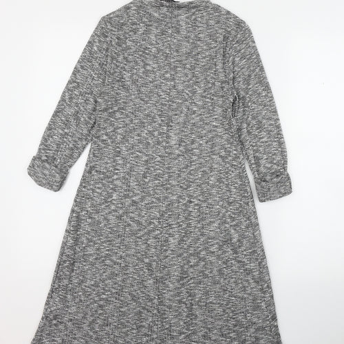 New Look Womens Grey  Polyester Jumper Dress  Size 6  Round Neck Pullover